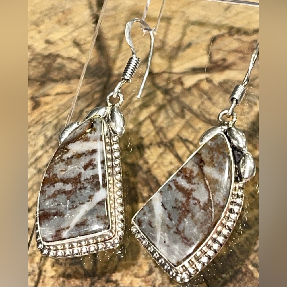 Montana Bark Jasper Earrings 2”